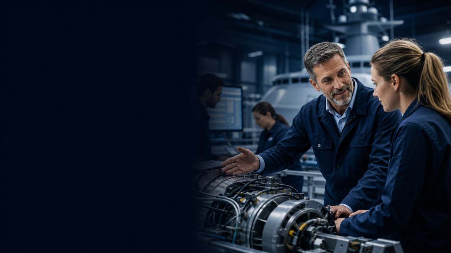 Engineer welcoming an early-career technical professional