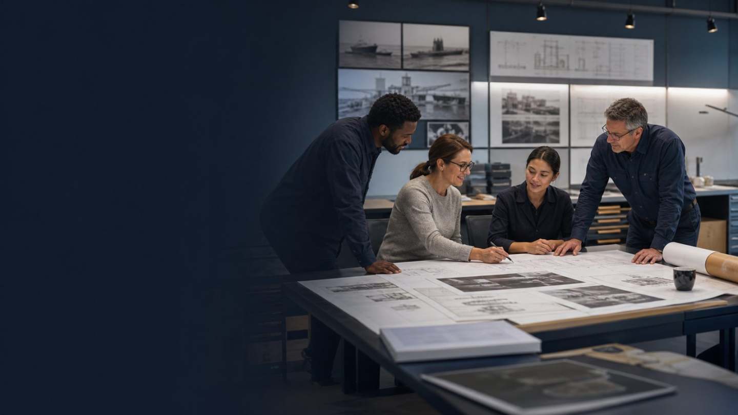 Corporate support professionals collaborating in a modern office